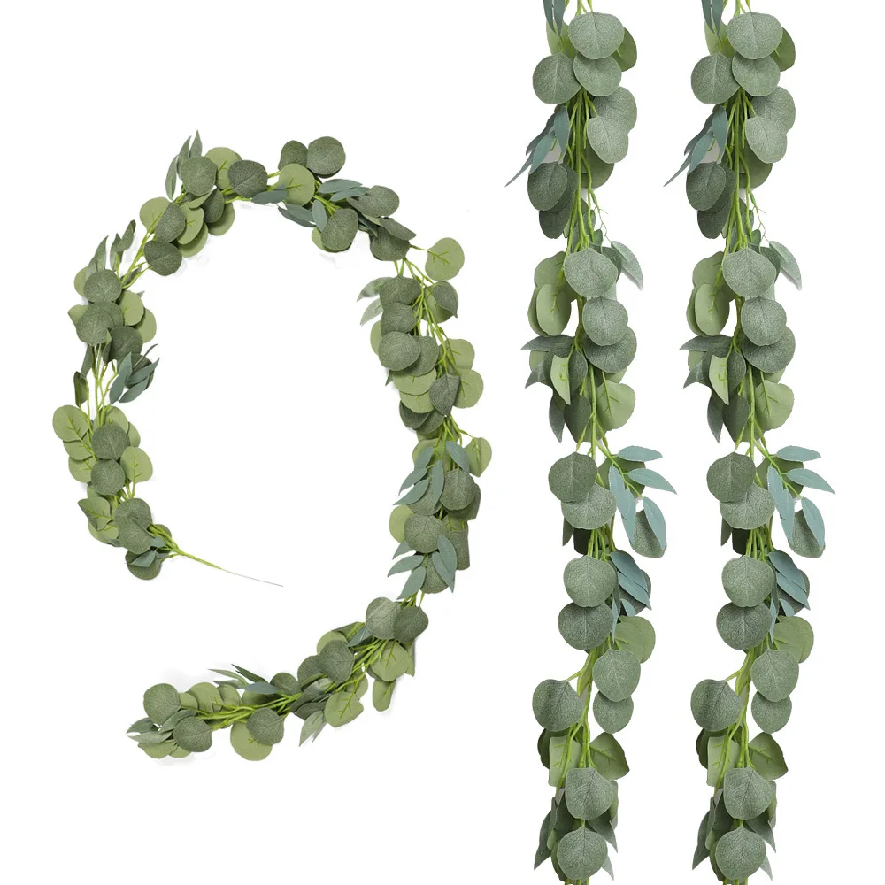 

Eucalyptus Artificial Flowers Christmas Garland for Wedding Home Room Decoration Garden Arch DIY Fake Plant Lvy Vine