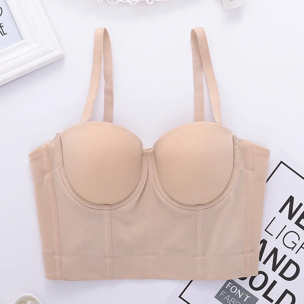 

Bustier Camisole Solid Color Sexy Women Patchwork Bra Summer strap Blended Tank Crop Tops Aesthetic Cotton Regular Female