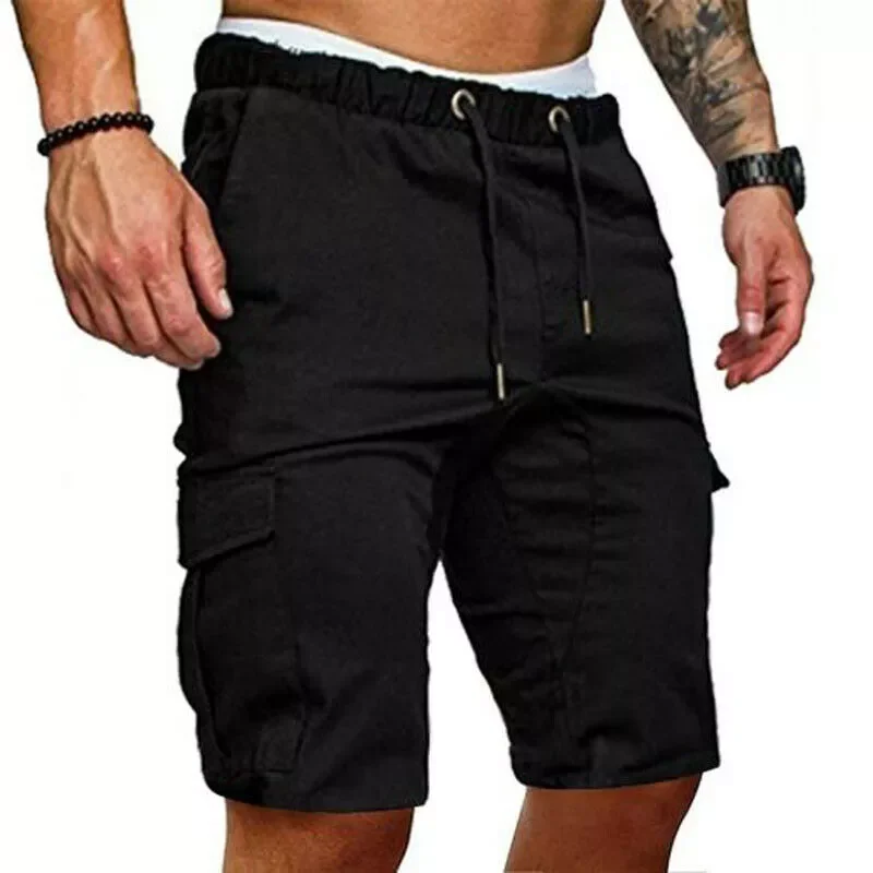 

2023New Shorts Men Cotton Bermuda Male Summer Military Style Straight Work Pocket Lace Up Short Trousers Casual Vintage Shorts M