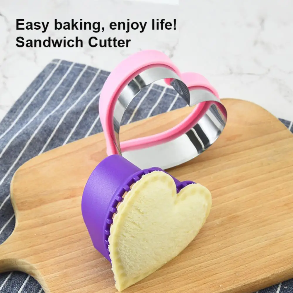 

Stainless Steel Sandwich Cutter And Sealer Set For Kids DIY Food Cookie Maker Kitchen Tools Mold For Children Sandwich Cooking