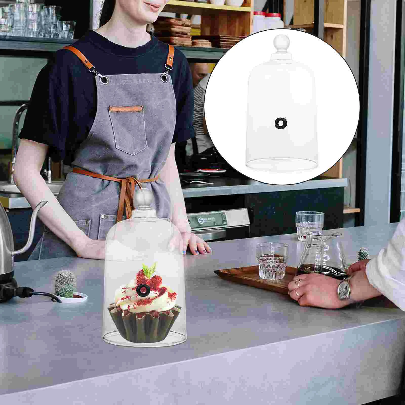 

Glass Hood Food Protective Cover Simple Snack Dish Dustproof Bread Foretaste