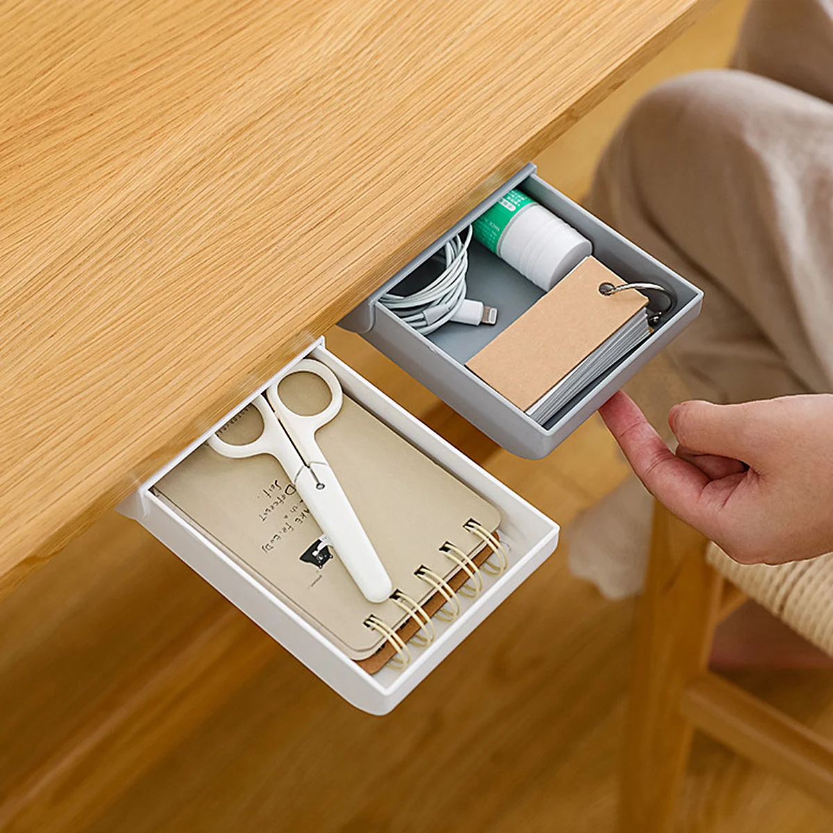 

Drawer Deskhiddentable Tray Pen Organizer Holder Box Stationery Adhesive Cup Storage Drawers Stickygift Stationary Christmas