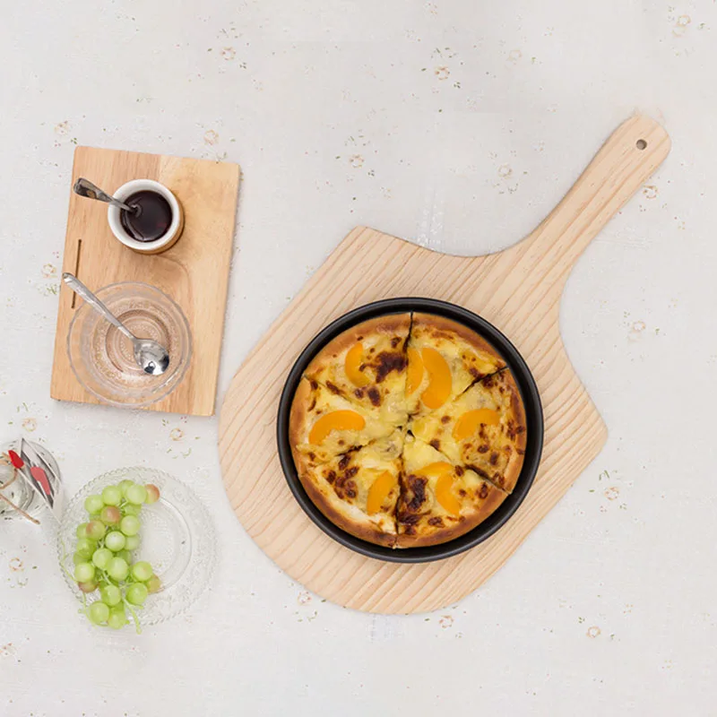 

Wooden Pizza Peel Cheese Serving Tray Plate Cutting Chopping Board Wooden Pizza Tray Pizza Bread Roll Cake Cheese
