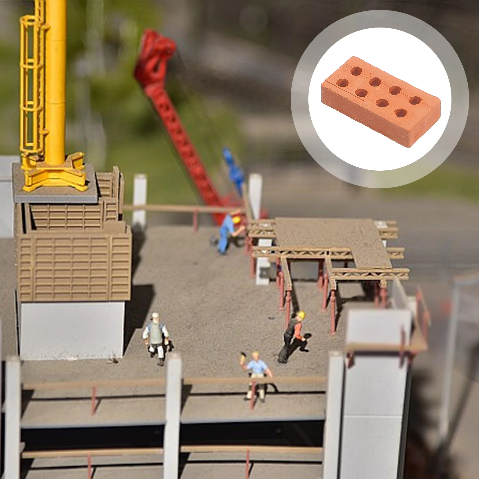 50 szt. Mini cegły do rękodzieła gra dom rekwizyty piaskownica dekory stołu architektura krajobrazu akcesoria gliniane miniaturowe dziecko