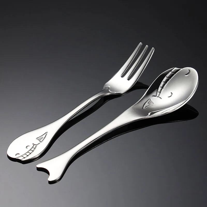 

Creative 3D Dolphin Whale Spoons 304 Stainless Steel Fork Coffee Dessert Ice Cream Spoon Interesting Kids Western Food Tableware