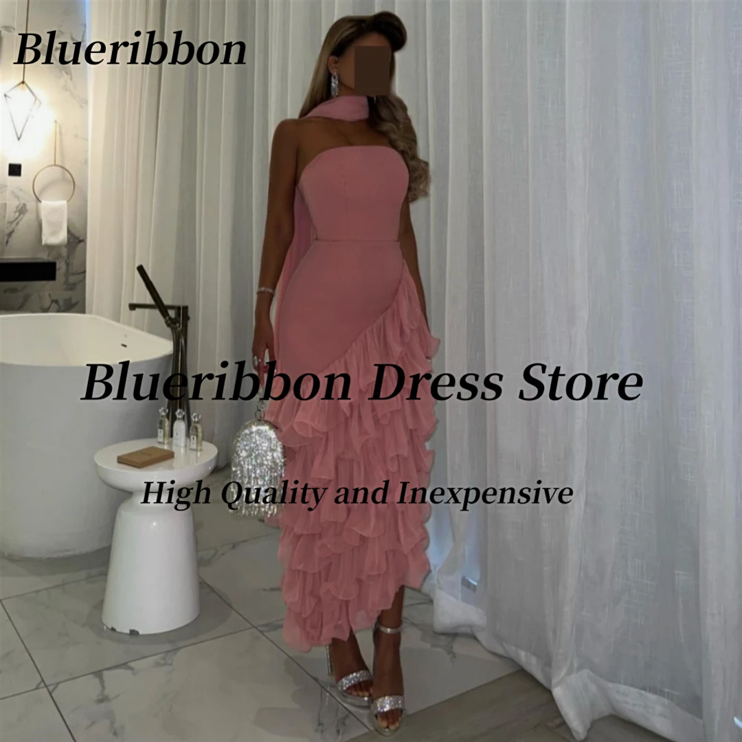 Женское коктейльное платье Blueribbon до щиколотки с запахом без бретелек на молнии