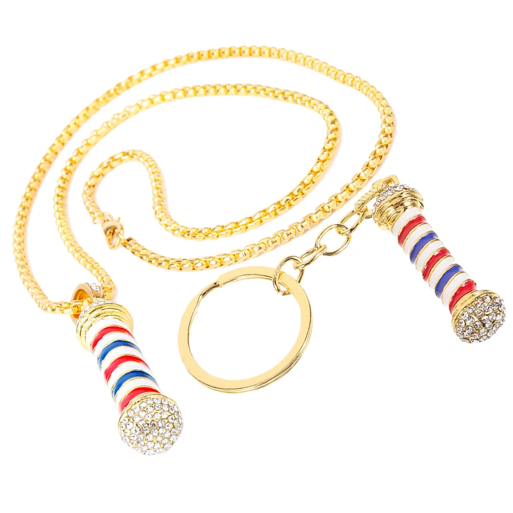 

Festive Gift Portable Keychain Souvenir Ornament Barber Schoolbag Keyring Decoration Alloy Necklace