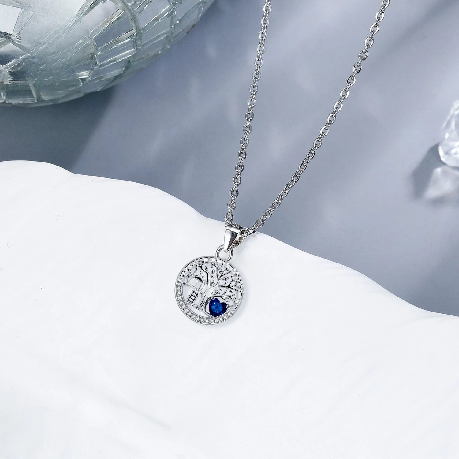 Серебряное ожерелье с подвеской в виде дерева жизни для женщин рождественские