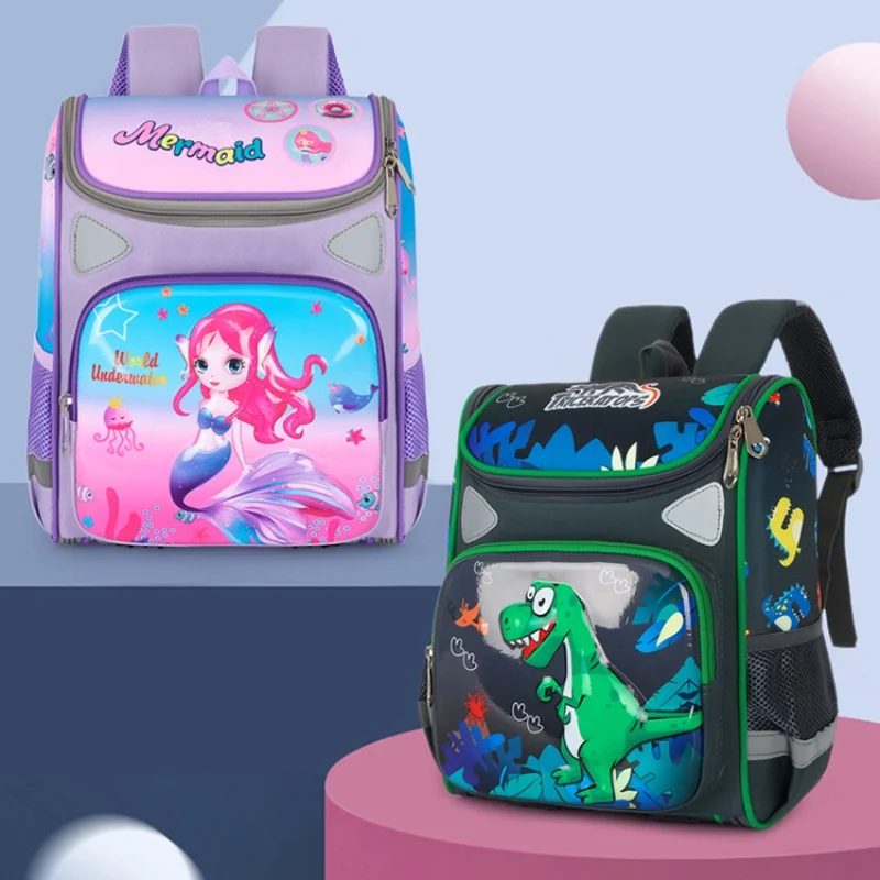 Children Anime Small Backpacks 3D Hard Shell Princess Girl Mermaid Unicorn Boy Dinosaur Kindergarten Students Cartoon Schoolbags