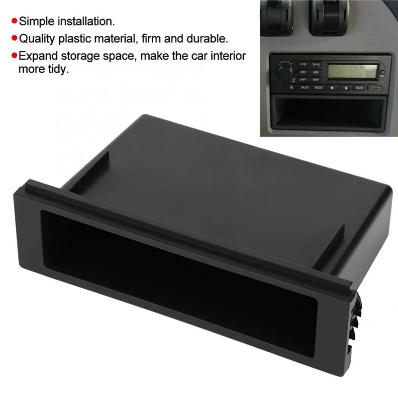 Universal Car Double 1 Din Dash Cup Holder Storage Box Plastic for Stereo Radio |