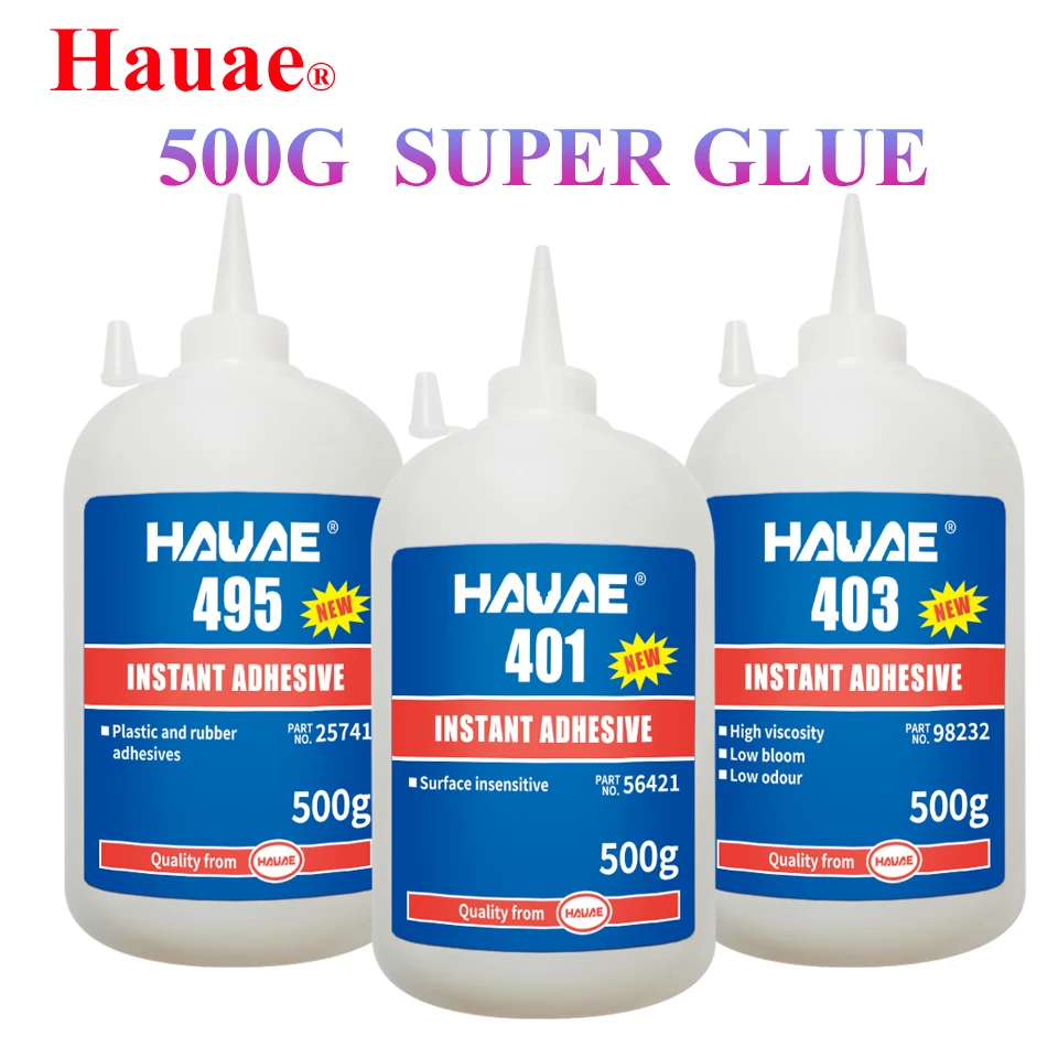 500 г суперсильного клея hauae 401 403 495 480 мгновенный клей для металла пластика резины