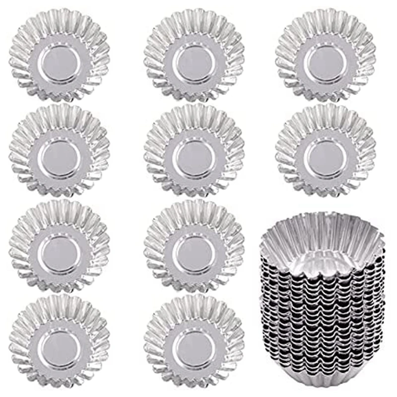 

AT35 Tartlet Molds 100 Pieces Of Egg Tart Mold For Pudding Muffins Cakes Biscuits