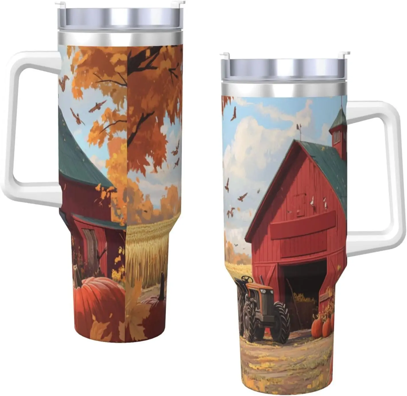 Осенний сарай на День Благодарения Тыква кленовый лист 40 унций кувшин со льдом с