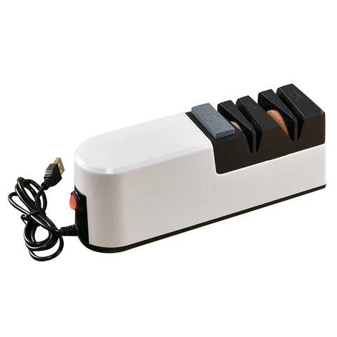 USB быстрая электрическая точилка для ножей, автоматическая регулируемая точилка, 3 этапа, для ножей, ножниц, домашняя точилка