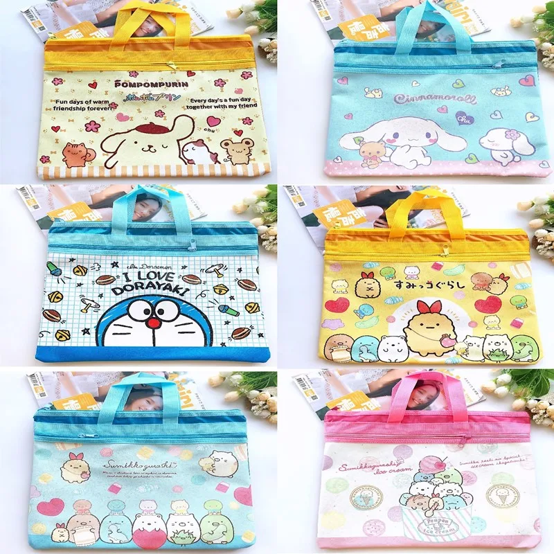 

Sanrio Сумка для документов на двойной молнии с изображением рассекающего демонов аниме кавайная сумка Kuromi My Melody Cinnamorol