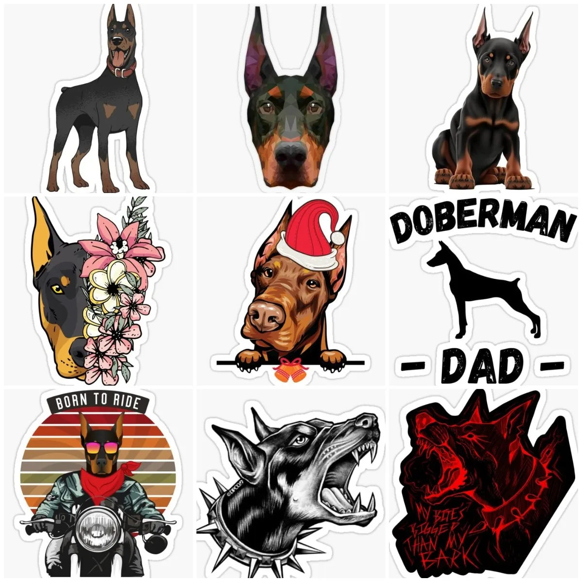 

Doberman Dog Pets Creative Sticker Car Motorcycle Laptop Camper Truck Bicycle Wall Door Glass Helmet Camper Off-road Decal