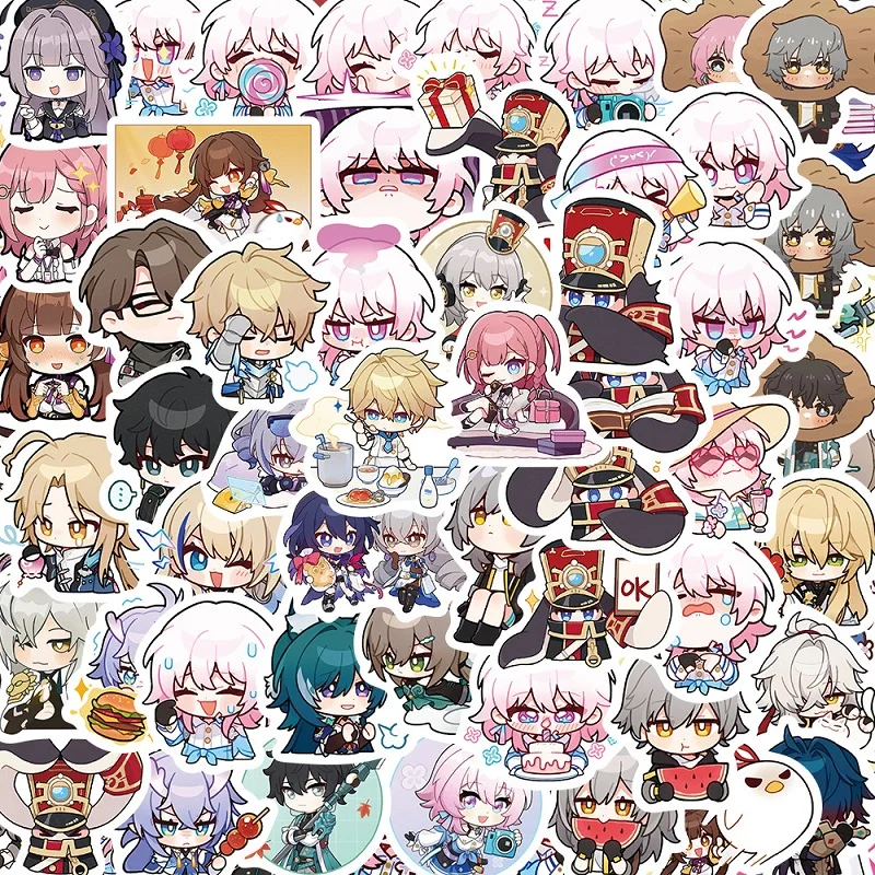 

80pcs/set Honkai Impact3 Anime Stationery Sticker Sticker Waterproof Children Student Fashion Stationery Honkai: Star Rail Decor