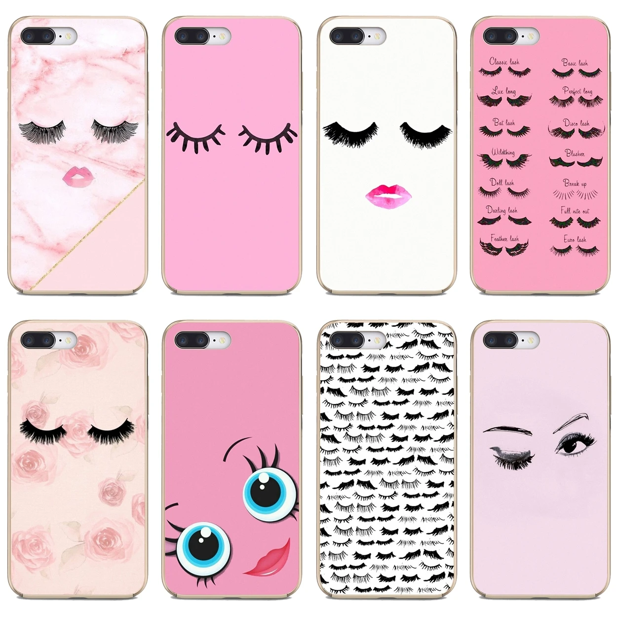 For Xiaomi Pocophone iPod Touch 6 5 F1 For Samsung Galaxy Grand Core Prime Cell Phone Cover eyelash Pattern Girls Makeup