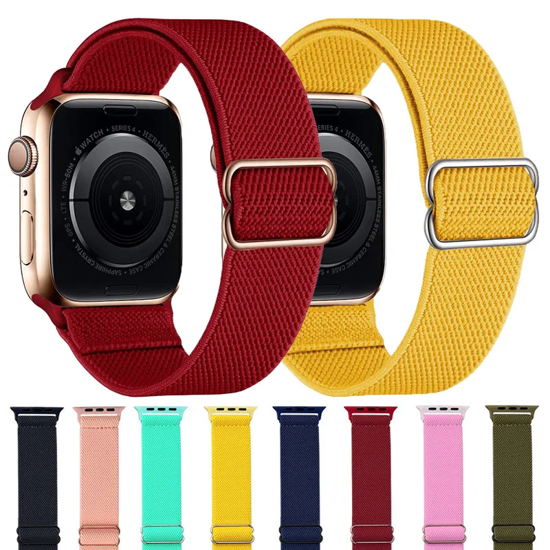 Bracelet for Apple Watch Band 49mm 44mm 45mm 42mm 41mm 40mm 38mm Solo Loop Nylon Strap iWatch 8 7 6 SE 5 4 Correa Wristband