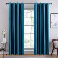 nordic lake blue blackout curtains for living room bedroom solid color window treatments for kitchen drape blinds customized