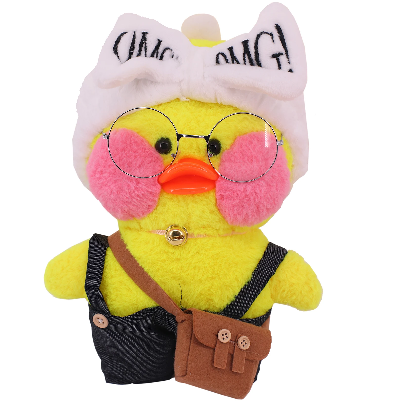 LaLafanfan 30cm Yellow Duck Clothes Hoodie Cartoon Plush Toy Stuffed Soft Doll Toys Animal Birthday Girl`s Gift for Kid DIY | Игрушки и