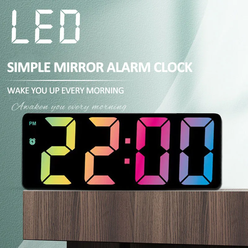 

Digital Alarm Clock LED Screen Electronic Clock Large Number Display Clocks Digital Table Clocks With Voice Control Function