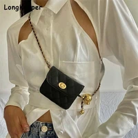 women chain fanny pack leather waist bag luxury chest pack female mini adjustable belts bags kids girls shoulder bag crossbody