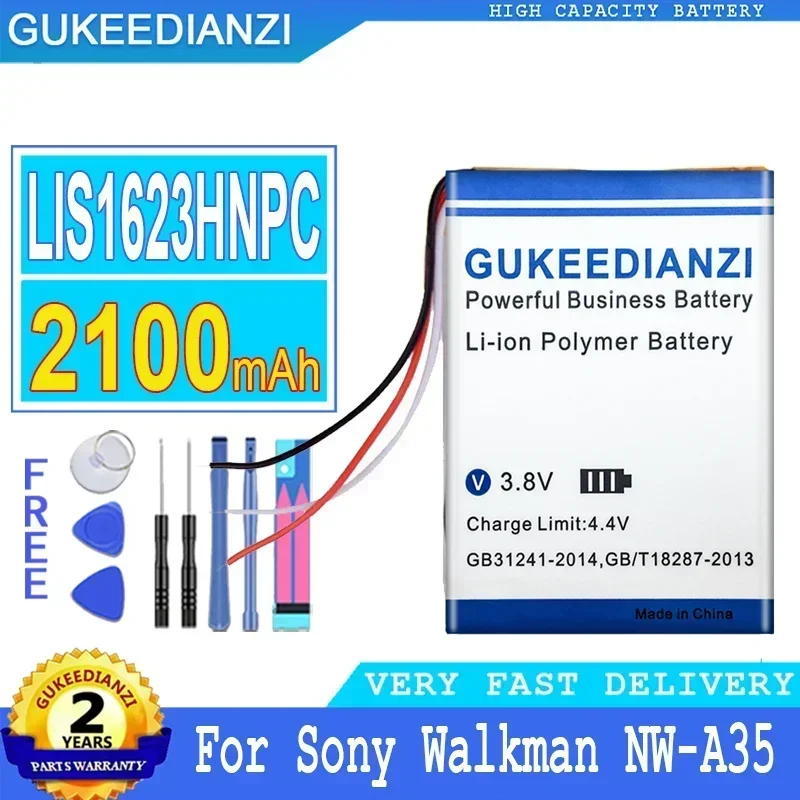 2100 мАч GUKEEDIANZI аккумулятор LIS1623HNPC для Sony Walkman NW-A47 NW-A55 NW-A56 NW-A57 NW-A105 NW-A35 NW-A45 NW-A46 Bateria