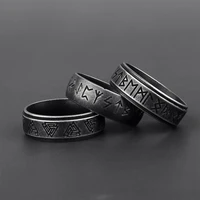 retro viking rune ring men women fashion 316l stainless steel norse odin viking rings simple amulet jewelry wholesale size 7 14