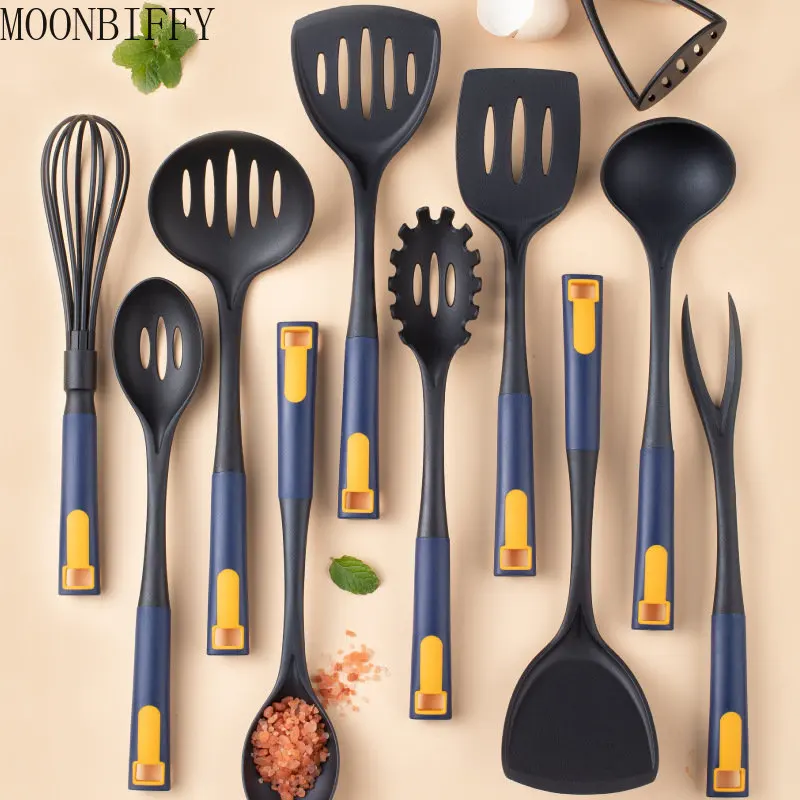

Набор черной силиконовой кухонной утвари, антипригарная сковорода, инструменты для выпечки, кухонная утварь, лопатка, ложка, щипцы для еды, ...