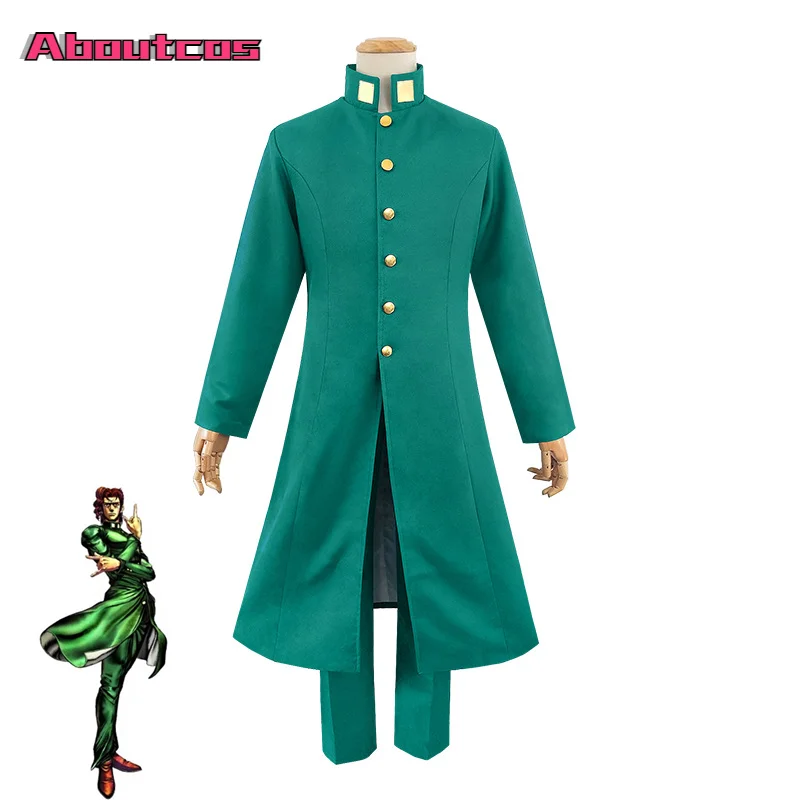 

Anime JoJo's Bizarre Adventure Noriaki Kakyoin Cosplay Costume Halloween Party Bright Solid Long Jacket Suitable For Performance