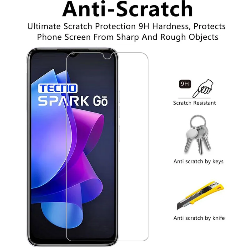 Защитное закаленное стекло для tecno spark go 2023 2022 протектор экрана на техническом