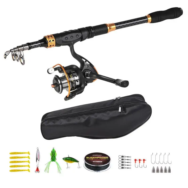 

Набор катушек для спиннинга, телескопическая удочка из углеродного волокна и катушка, с коробкой для рыболовных снастей