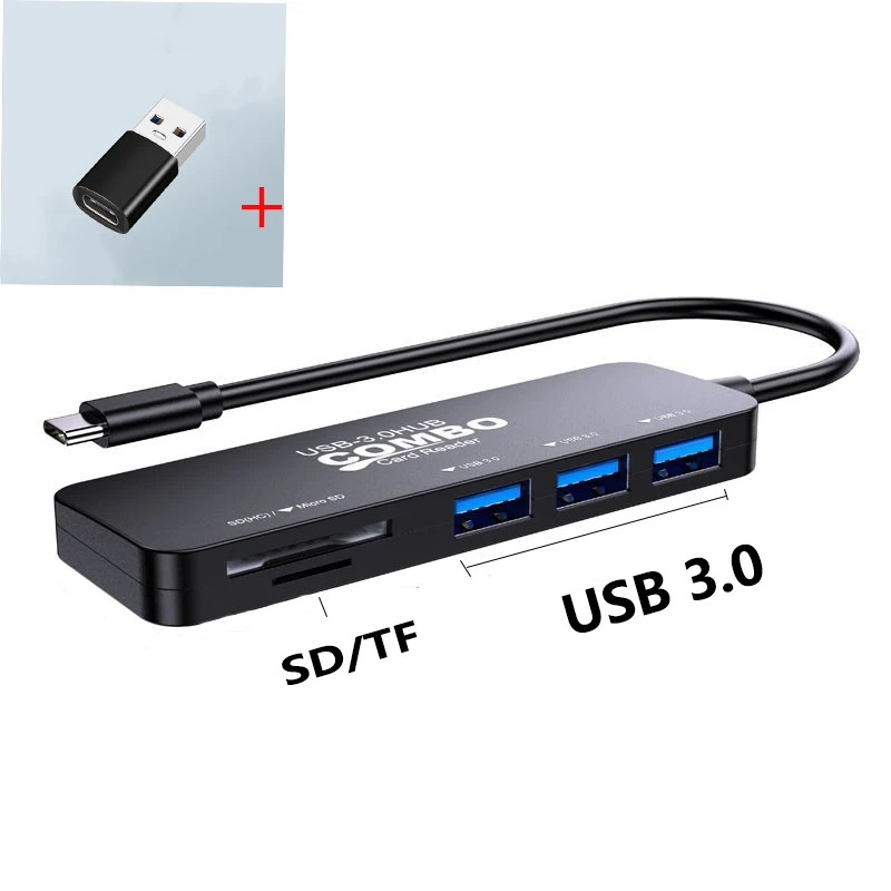 

RUNBERRY Type C HUB USB 3.0 USB 2.0 TF / SD 5 Port Multi Splitter OTG For Lenovo HUAWEI Xiaomi Aluminum Alloy USB 3.0 Hub for PC