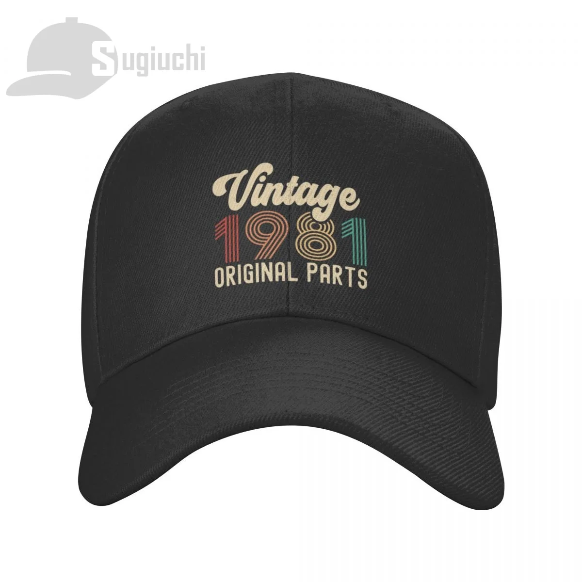 

Винтажные 1981 оригинальные детали, зеркальные шляпы на день рождения, регулируемые для мужчин, женщин, мужчин, унисекс, крутая уличная шляпа