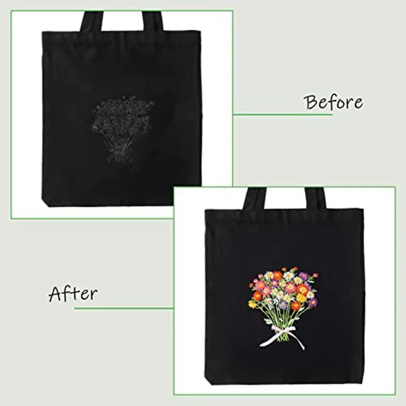 Стартовый Набор для вышивки начинающих с 1 холщовой сумкой-тоутом обручем и иглой