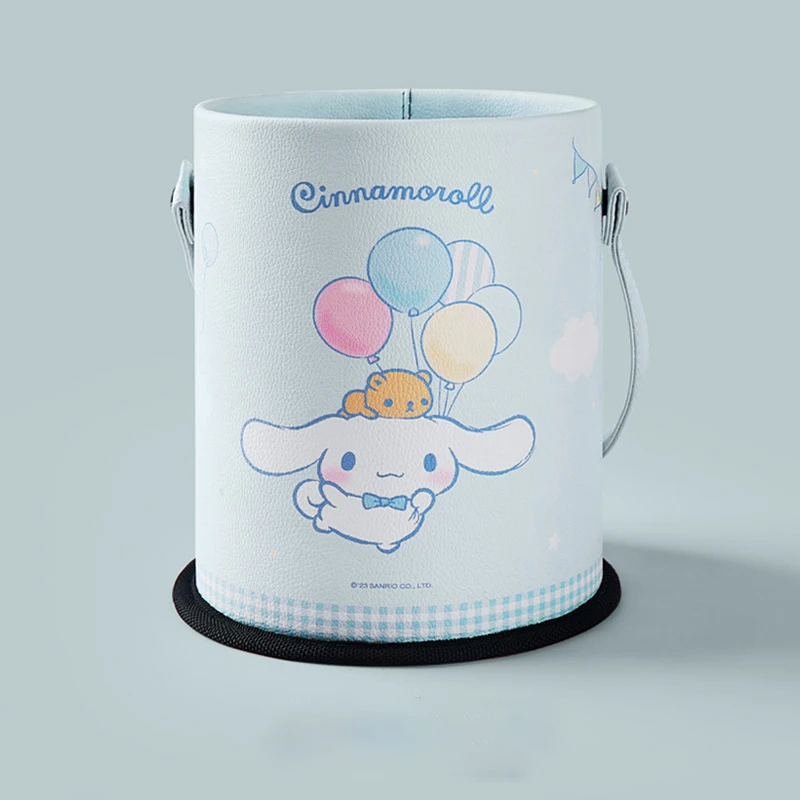 Фото Кавайная аниме Sanrio Cinnamoroll My Melody Автомобильная мусорная корзина мультяшное милое автомобильное ведро для хранения многофункциональная Водонепроницаемая коробка для хранения №3