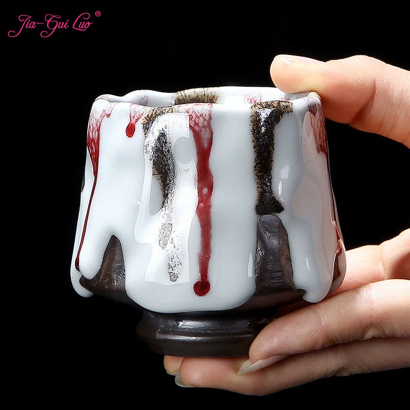 

JIA-GUI LUO China Tea Cup Kiln Change Ceramic tea cups travel cup Home Tea Cup Creative ceramic cup Tea set I064