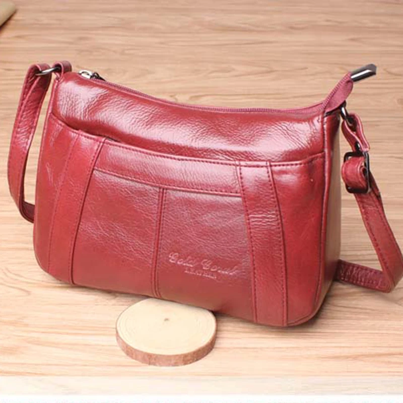 

New Women First Layer Cowhide Crossbody Bags Pouch Famous Brand For Female Shopping Genuine Real Leather Messenger Shoulder Bag