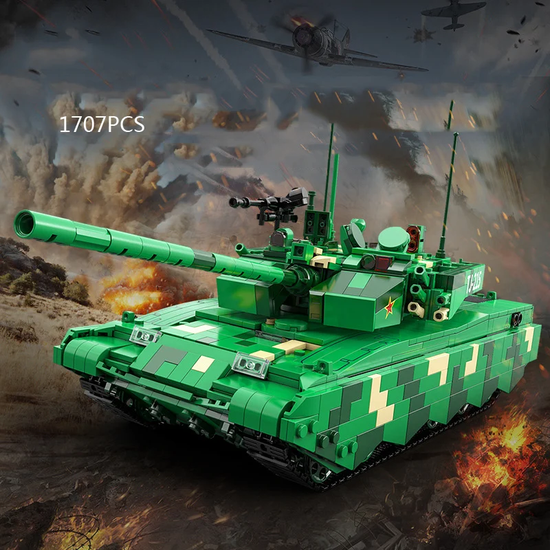 

Modern Military World War China Type 99A Main Battle Tank Model Building Block Ww2 Brick Assemble Toys Collection For Gifts