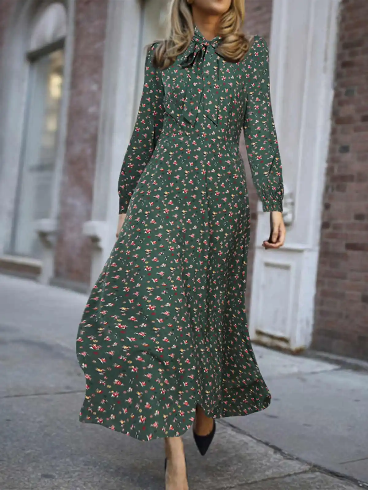 

Bohemian 2022 Fashion Floral Printed Vestidos Elegant Long Maxi Sundress Women Dress Holiday Party Dresses ZANZEA Robe Femme