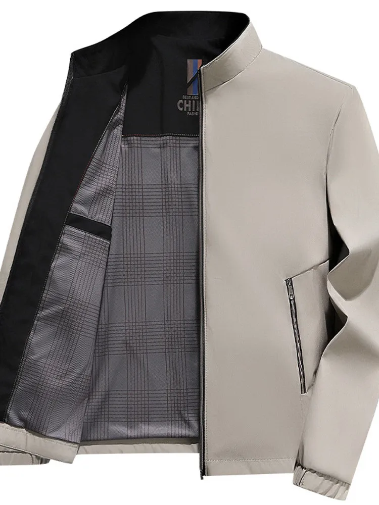 Новинка весна-осень 2024 модная трендовая однотонная куртка с воротником-стойкой