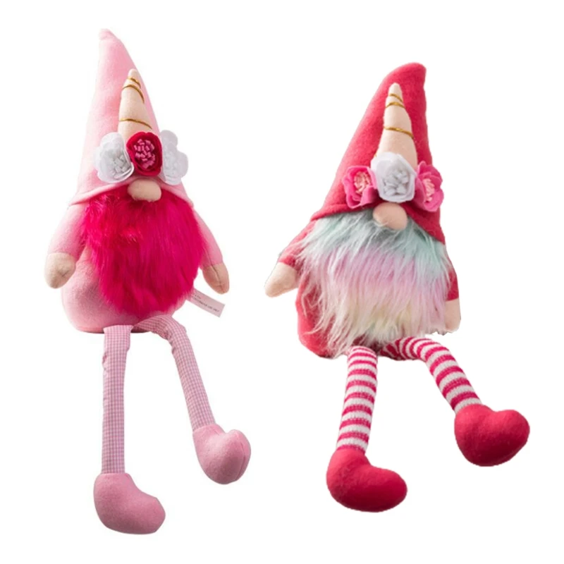 

Valentine Gnome Flower Mother's Day Faceless Doll Tomte Elf Dwarf Nisse Scandinavian Santa Ornaments Kitchen Tiered Tray 40JA