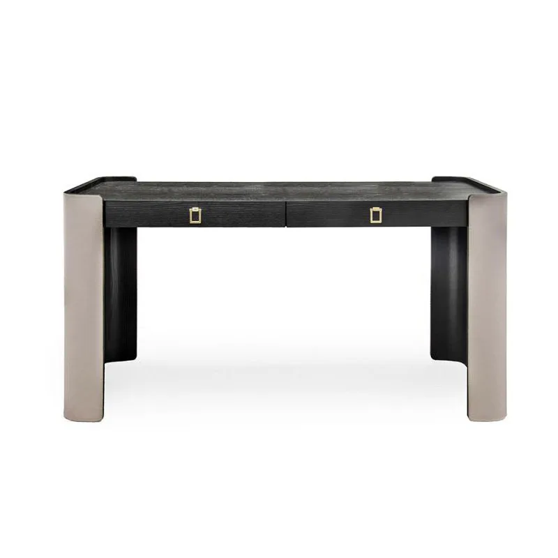 

Light Luxury Style Bedroom Dressing Table Simple And Modern Solid Wood Leather Art desk With Drawers