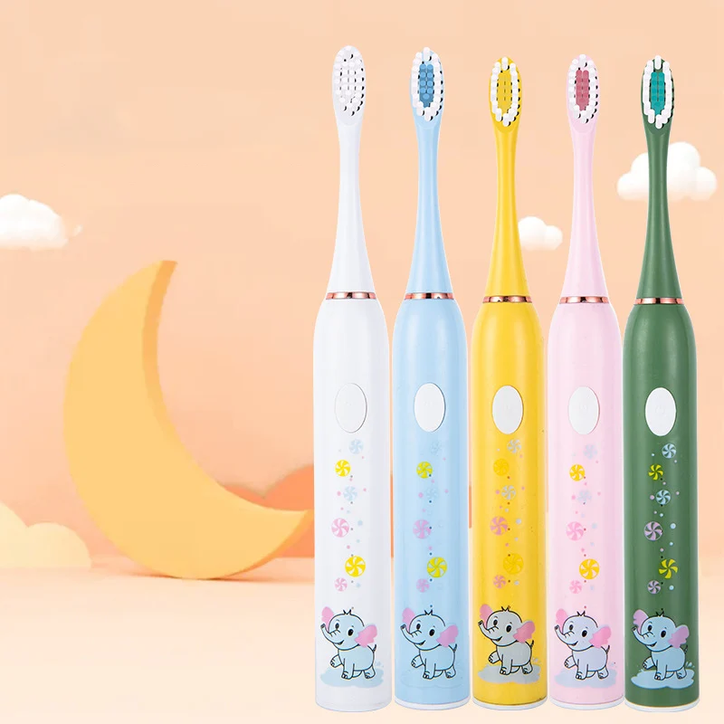

Sonic Children's Electric Toothbrush Kids 3 To 15 Years Old Oral Care Cartoon Animal Pattern Elephant USB Charging Tooth Brush