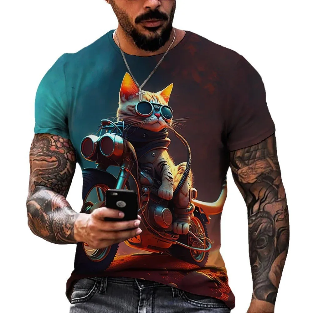 Новинка 2024 футболка с принтом тяжелого мотоцикла Harley модная уличная спортивная