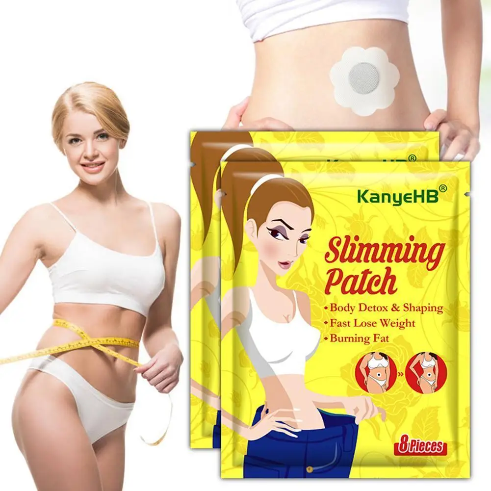 

8pcs=1bags Quick Slimming Belly Button Plaster Lose Weight Patch Burning Fat Natural Herbs Navel Sticker Promote Metabolism