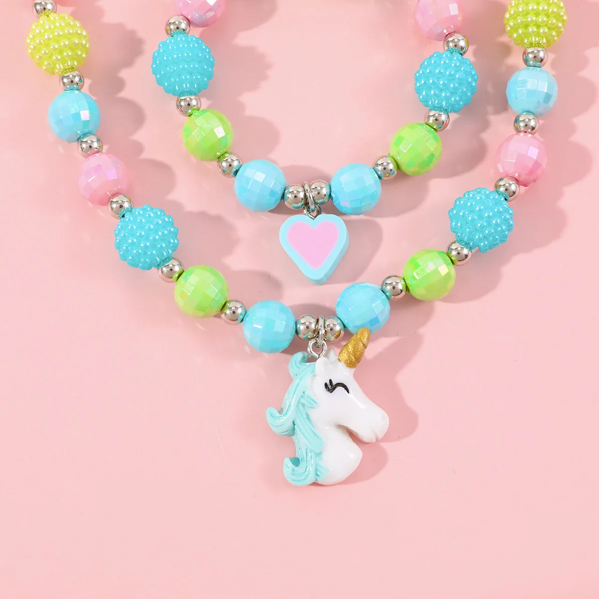 

Makersland Unicorn Necklace for Girls Acrylic Pendants Jewelry Kids Birthday Gift Beads Bracelet Children Jewelry Set Wholesale
