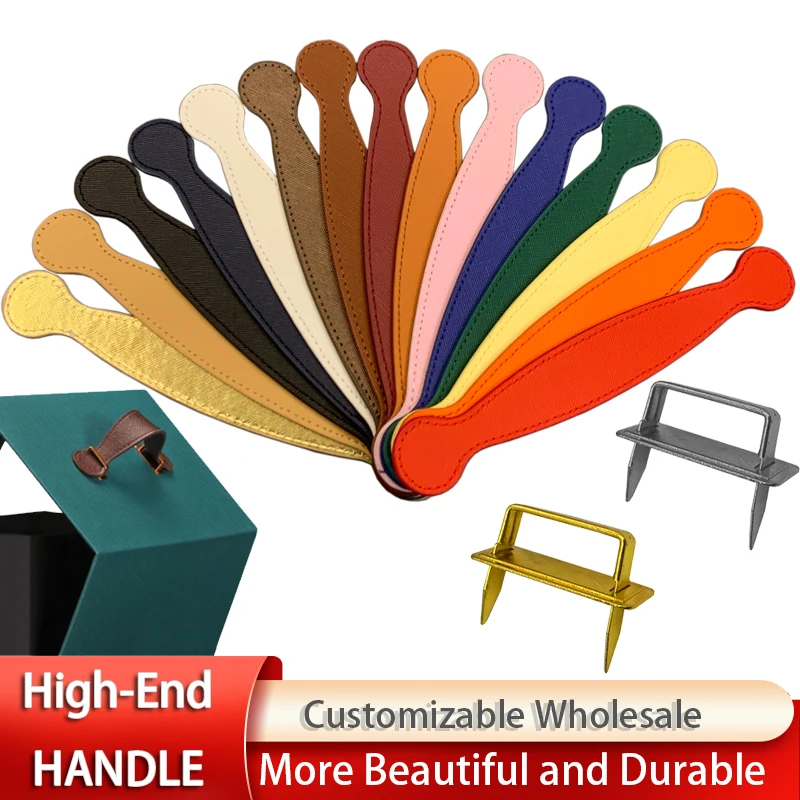 

HJIY PU Handle High Quality Gifts Box Handbag Decoration Holiday Wedding Candy Gift Wrapping Accessories Custom Handle Wholesale