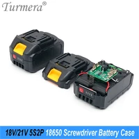 turmera 18v 21v screwdriver battery case 5s2p 10x 18650 battery holder 5s 35a bms weld nickel for 3ah to 6ah electric drill use